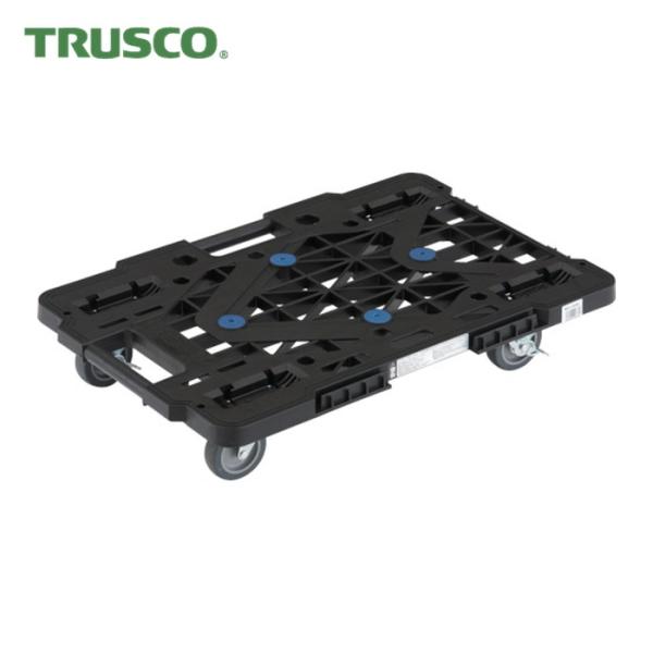 トラスコ TRUSCO 樹脂製平台車  ルートバンメッシュタイプ 615X415 4輪自在 ストッパ...