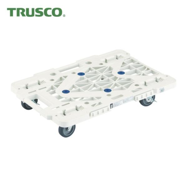 トラスコ TRUSCO 樹脂製平台車  ルートバンメッシュタイプ 615X415 4輪自在 ストッパ...
