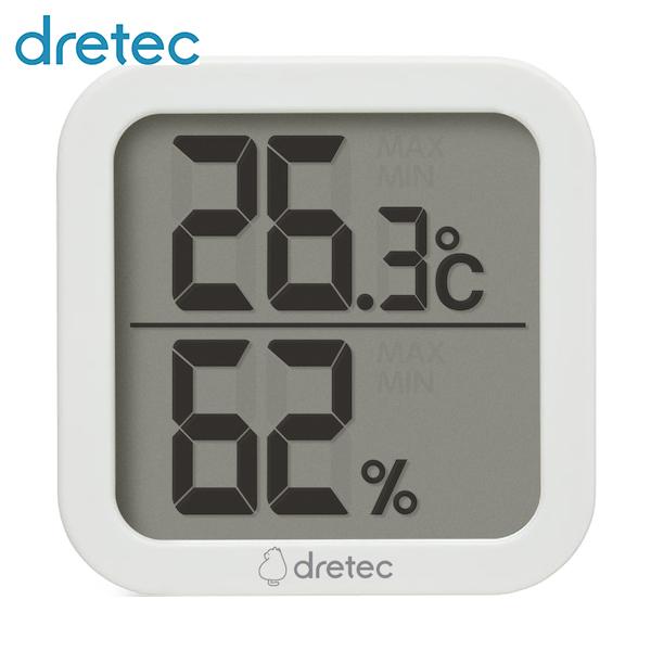 dretec デジタル温湿度計「クラル」 ホワイト (1台) 品番：O-414WT