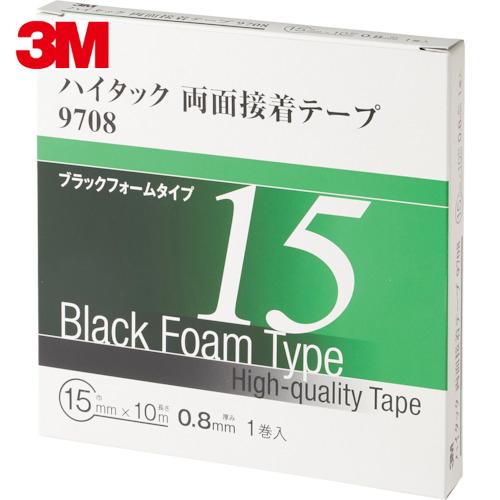 3M スリーエム 自動車各種内外装部品固定 ハイタック両面接着テープ 9708 15mm×10m 黒...