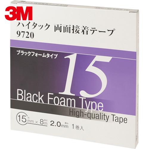 3M スリーエム 自動車部品の接着 ハイタック両面接着テープ 9720 15mm×8m 黒 (1巻)...