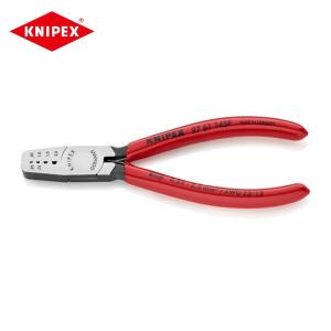 KNIPEX クニペックス 9761-145F エンドスリーブ用圧着ペンチ ばね付 プラスチックハンドル (1丁)