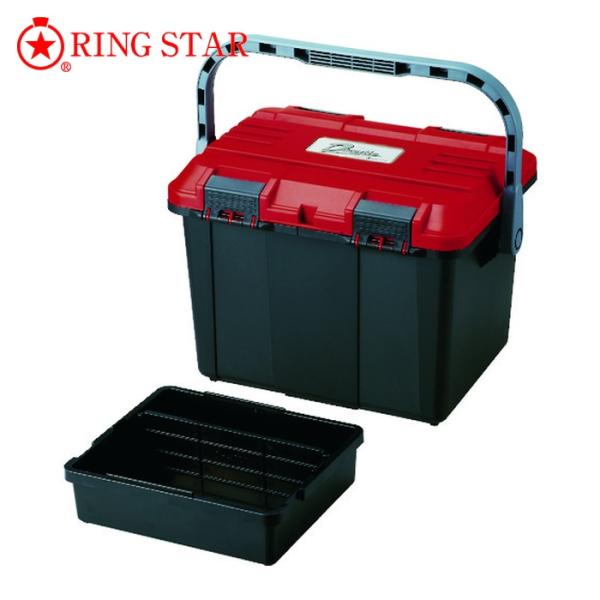 リングスター 樹脂製工具箱 ドカットD-4700レッド/ブラック (1個) 品番：D-4700-R/...