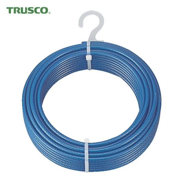 トラスコ TRUSCO メッキ付ワイヤロープ PVC被覆タイプ Φ3(5)mmX200m (1巻) ...