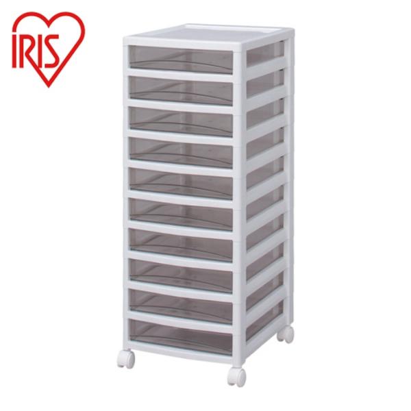 アイリスオーヤマ 引き出しクリアで中身が見えるチェスト 221299 スーパークリアチェスト ホワイ...