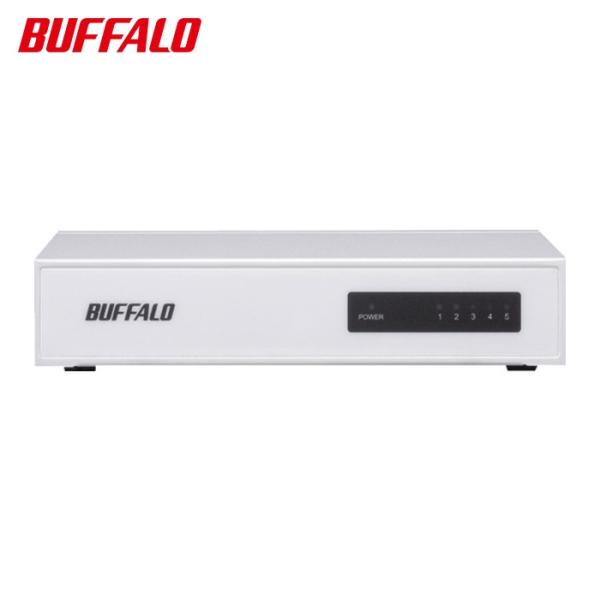 バッファロー 10/100Mbps対応 スイッチングHub 金属筐体/電源内蔵モデル 5ポート ホワ...