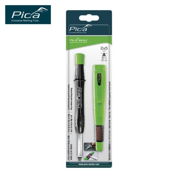 ピカマーカー Pica Marker 建築用シャープペンシルBIG Dry 平型芯2×5mm 黒2B...