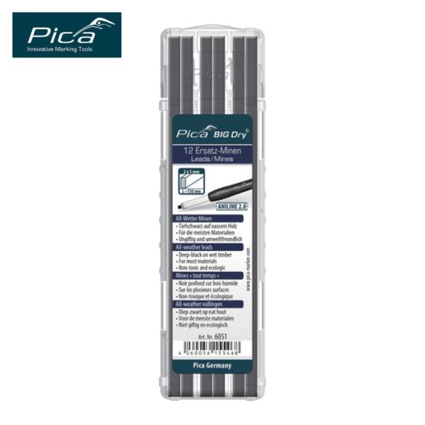 ピカマーカー Pica Marker 全天候型替え芯 12本入 黒 (1Pk) 6051