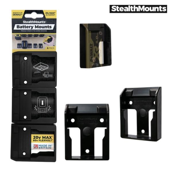 ステルスマウント バッテリーマウントデウォルトXR20V用（6個入り）ブラック (1S) 品番：BM...