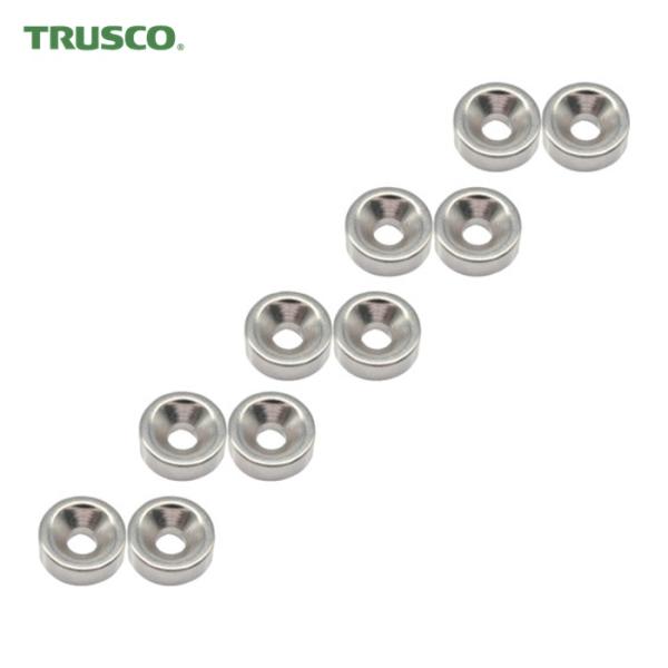 TRUSCO まとめ買い ネオジム丸形磁石 皿ねじ穴付 外径10mmX4mm M3 10個入 (1P...