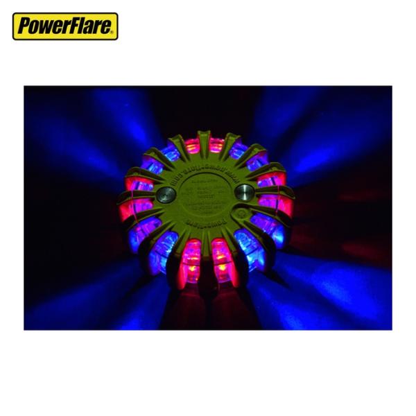 パワーフレア PowerFlare PF210RBY 電池式高耐久LED警告灯 パワーフレア 赤・青...