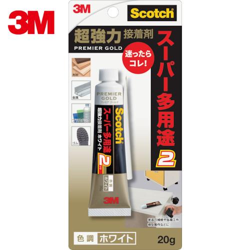 3M スコッチ 超強力接着剤 プレミアゴールド スーパー多用途2 20g ホワイト (1本) 品番：...