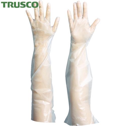 TRUSCO(トラスコ) 使い捨てぴたフィットロング手袋 M (100枚入) (1箱) TLP-M