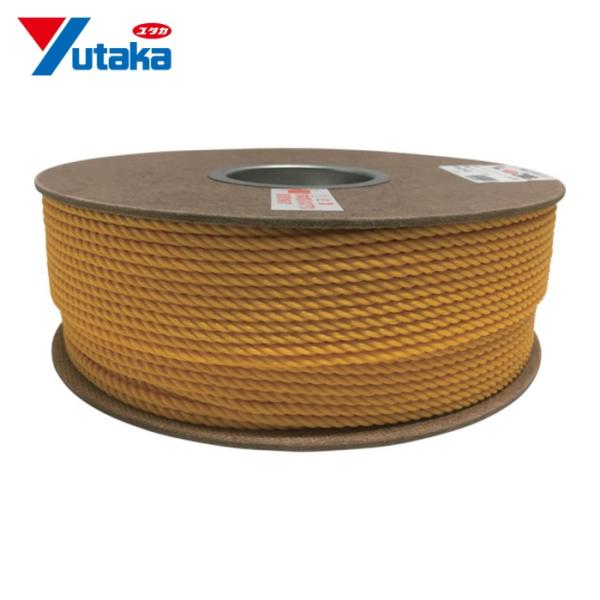 ユタカメイク ポリエチレンロープドラム巻 4mm×200m イエロー (1巻) PRE-80