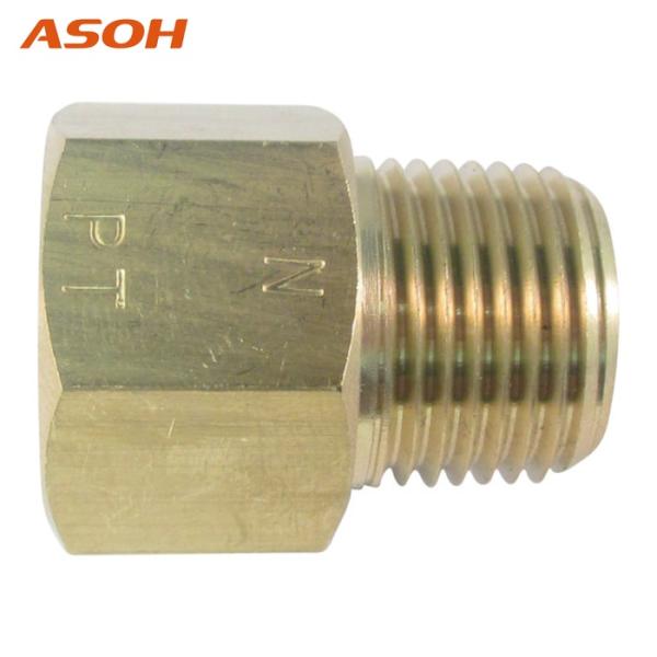アソー ASOH NF-3122R 黄銅製 変換内外ソケット 外NPT1/4×内PT1/4 (1個)