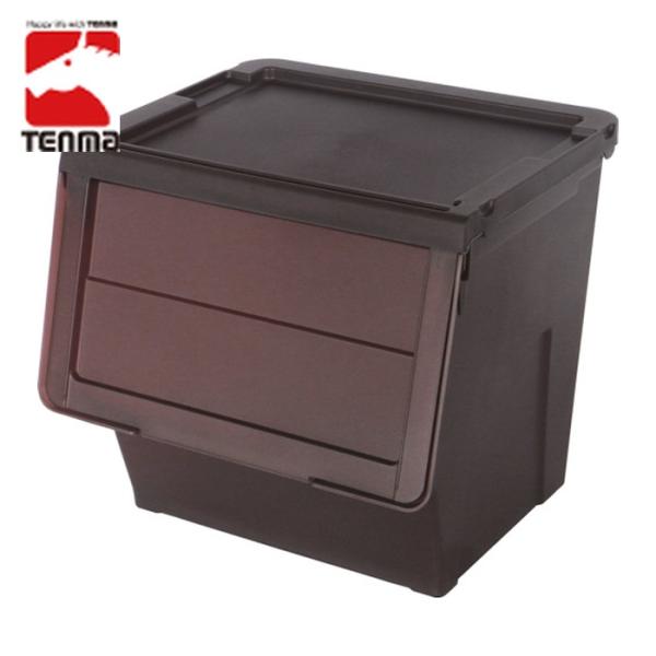 天馬 TENMA フラップ 前フタ式収納ケース 衣装ケースPRXカバコ L クリアブラウン 450×...