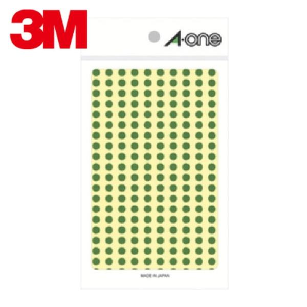 3M スリーエム エーワン[[TM上]] カラーラベル 丸型 5mmΦ 緑 (9枚入) (1Pk) ...
