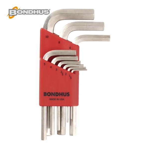 ボンダス BONDHUS HLX9MSB 六角L-レンチ ショート メッキ セット9本組(1.5-1...
