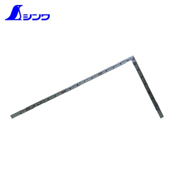 シンワ測定 さしがね 差し金 曲尺 同厚併用 シルバー1尺5寸裏面50cm 名作赤数字入 (1本) ...