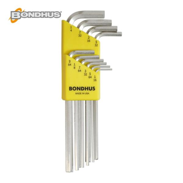 ボンダス BONDHUS HLX10B 六角L-レンチ ロング メッキ インチ セット10本組(1/...