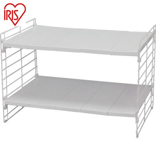 アイリスオーヤマ IRIS 246254 シンク下伸縮棚2段 USD-2V ホワイト (1個) 品番...