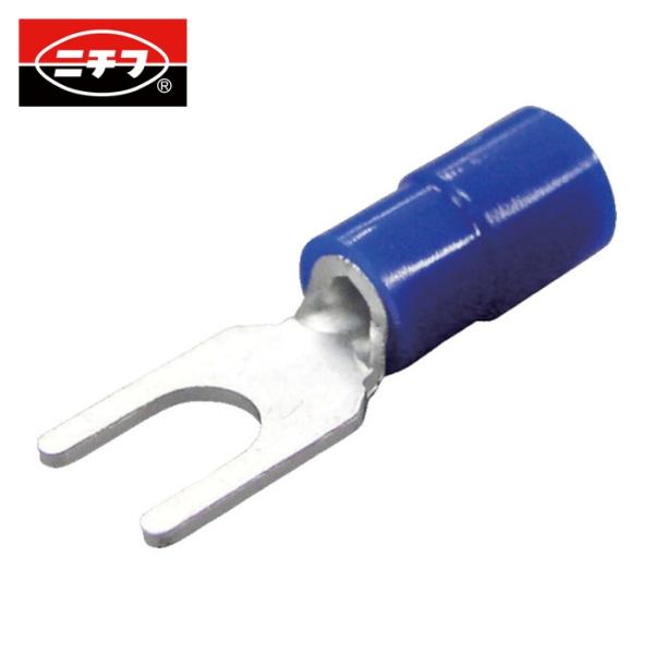 ニチフ 環境配慮形絶縁被覆付Y形端子Y形（100個入）より線1.04〜2.63外寸10mmスタッド径...