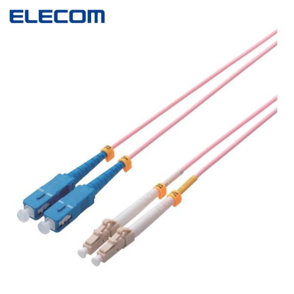 エレコム ELECOM OC-LCSC5OM3/2 光ファイバーケーブル マルチモード 10G LC...
