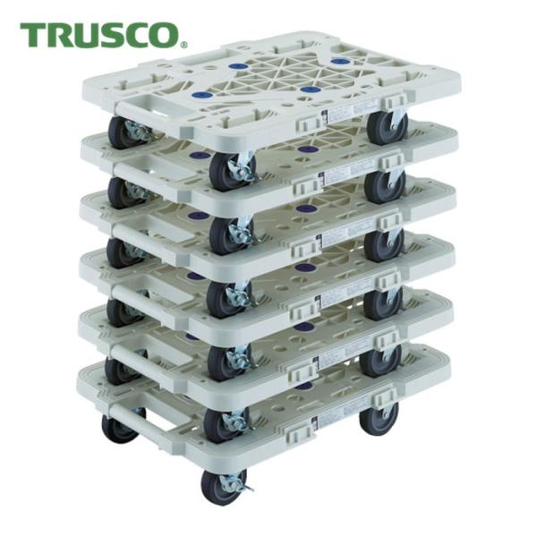 トラスコ TRUSCO まとめ買い 樹脂製平台車 ルートバン MPK-500JS-W 6台セット (...