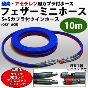 ツインホース ガスホース 10m 酸素・アセチレン用 太径 内径 8 ツインホース ガスホース 10m 酸素・アセチレン用 太径 内径 8