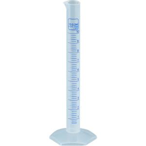 ＴＲＵＳＣＯ　メスシリンダー　１０ｍｌ　青目盛付　ＰＰ製