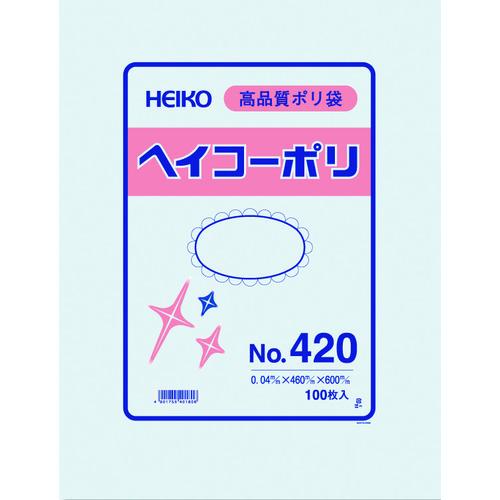 ＨＥＩＫＯ　ポリ規格袋　ヘイコーポリ　Ｎｏ．４２０　紐なし　１００枚入り 006619000