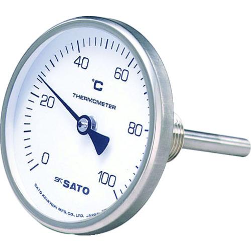 佐藤　バイメタル式温度計ＢＭ−Ｔ−７５Ｓ　０〜１００℃　５０Ｌ（２１１０−２０） BM-T-75S-...