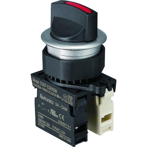 TRUSCO(トラスコ)　【売切廃番】セレクタスイッチ　Φ３０　９０°２ノッチ　１ａ−１ｂ　赤 30...
