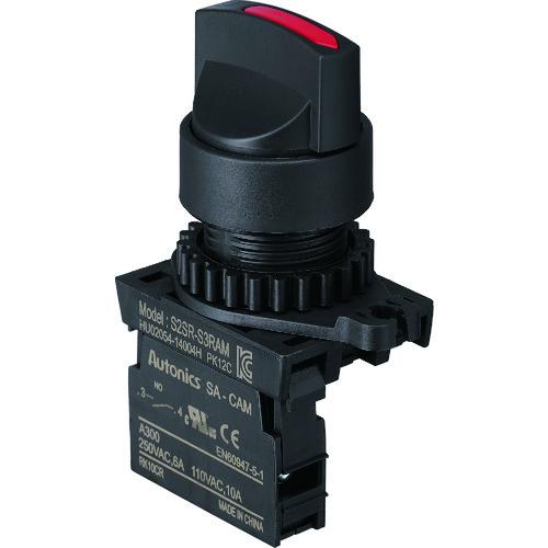 TRUSCO(トラスコ)　セレクタスイッチ　Φ２５　９０°２ノッチ　１ａ　赤 25S-902-1A-...