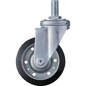 ハンマー　ねじ込み式旋回式ゴムキャスター　１２５ｍｍ 420SA-R125