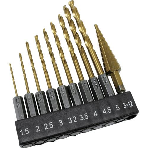 アストロプロダクツ　１／４ＨＥＸ　ドリルアンドステップドリルセット（１０本組） 2011000011...