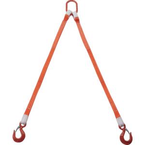 TRUSCO(トラスコ)　２本吊ベルトスリングセット　２５ｍｍ幅Ｘ１ｍ　吊り角度６０°時荷重０．８６ｔ（最大使用荷重１ｔ） G25-2P10｜kougurakuichi