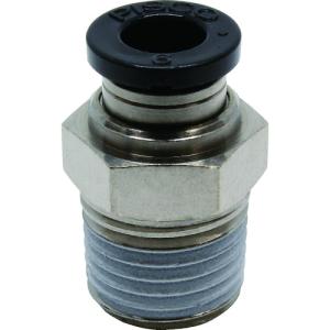 ＰＩＳＣＯ　チューブフィッティング　ストレート　適合外径６ｍｍ　接続口径Ｒ１／４ PC6-02