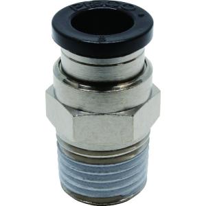 ＰＩＳＣＯ　チューブフィッティング　ストレート　適合外径８ｍｍ　接続口径Ｒ１／４ PC8-02