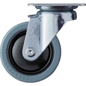 ハンマー　静音旋回式ゴム車輪（ナイロンホイール・ラジアルボールベアリング）７５ｍｍ 420BBS-FR75