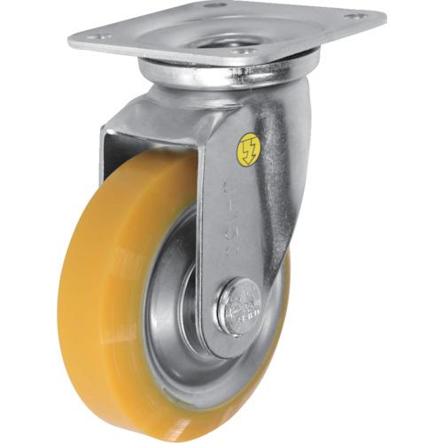 シシク　静電気帯電防止キャスター　ウレタン車輪　自在　１３０径 EUWJ-130