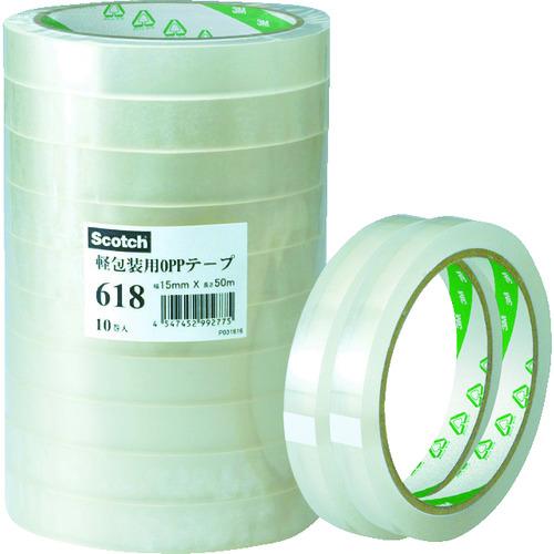 ３Ｍ　スコッチ　軽包装用ＯＰＰテープ　６１８　１２ｍｍＸ５０ｍ 618 12X50【10巻】