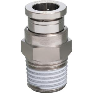 ＰＩＳＣＯ　チューブフィッティング　ブラスストレート　チューブ１０　ネジＲ１／４　ゴムＨＮＢＲ　カバー無 KC10-02-1