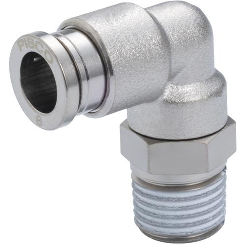 ＰＩＳＣＯ　チューブフィッティング　ブラスエルボ　チューブ１０　ネジＲ１／４　ゴムＨＮＢＲ　カバー無...