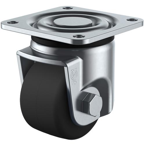 ユーエイ　プレート式　自在　低床キャスター　モノマーキャストナイロン　車輪径８０ｍｍ　　Ｈタイプ　Ｕ...