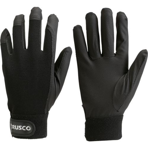 TRUSCO(トラスコ)　ＰＵ薄手手袋エンボス加工　ブラック　Ｓ TPUM-B-S　_