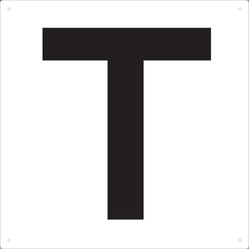 TRUSCO(トラスコ)　表示板　アルファベット「Ｔ」　４２０Ｘ４２０ TAEH-T≪お取扱終了予定...