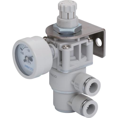 ＰＩＳＣＯ　真空レギュレータプッシュロックタイプ　φ３０ｍｍ負圧計付　ユニオンタイプ RVZ6UG
