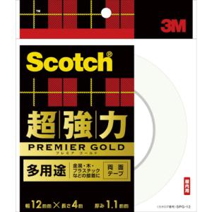 ３Ｍ　スコッチ　超強力両面テープ　プレミアゴールド　多用途　１２ｍｍ×４ｍ SPG-12｜kougurakuichi