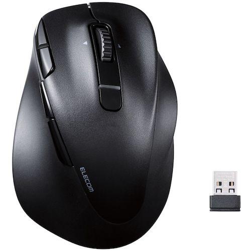 ＥＬＥＣＯＭ　マウス　右手用　Ｌサイズ　Ｂｌｕｅｔｏｏｔｈ　無線　８ボタン　抗菌　充電式　ブラック ...